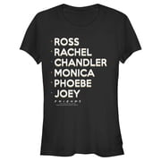 Juniors Friends Character Name List Graphic T-Shirt
