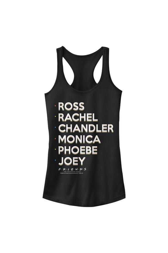 Junior's Friends Character Name List  Racerback Tank Top