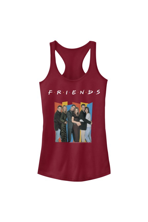 Junior's Friends Group Geometric Pose  Racerback Tank Top