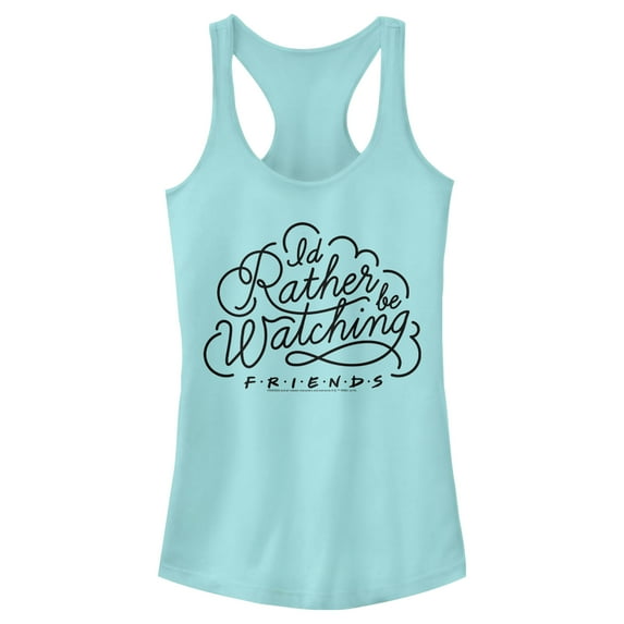 Junior's Friends Rather Be Watching Doodle Racerback Tank Top