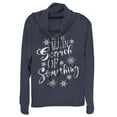 thumbnail image 1 of Junior's Frozen 2 All Searching  Cowl Neck Sweatshirt Navy Blue Medium, 1 of 3