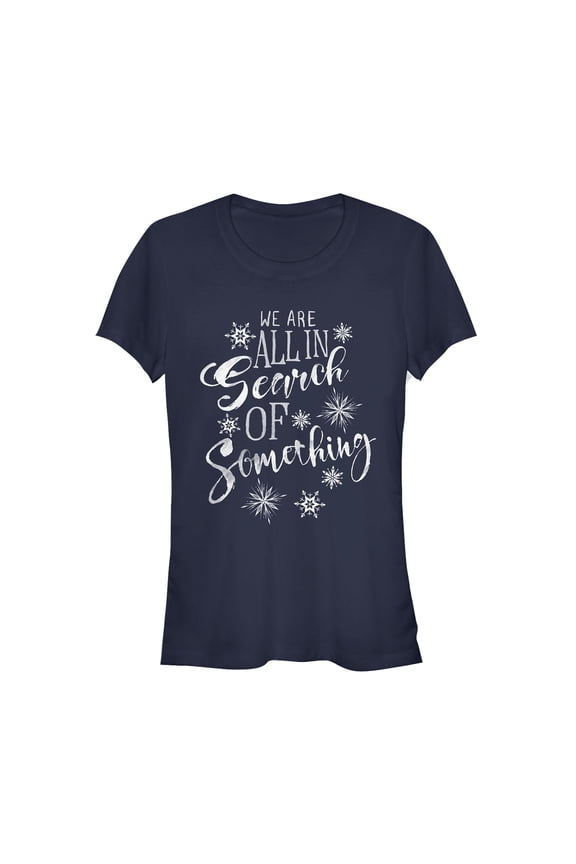 Junior's Frozen 2 All Searching  Graphic Tee Navy Blue Small
