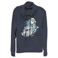 thumbnail image 1 of Junior's Frozen 2 Elsa Believe Watercolor  Cowl Neck Sweatshirt Navy Blue 3X Large, 1 of 3