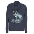 thumbnail image 1 of Junior's Frozen 2 Elsa Horse Water Spirit  Cowl Neck Sweatshirt Navy Blue 4X Large, 1 of 3