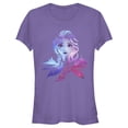 thumbnail image 1 of Junior's Frozen 2 Elsa Two Tone Gradient Portrait Graphic Tee Purple 2X Large, 1 of 2