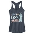 thumbnail image 1 of Junior's Frozen 2 I Don't Even Know a Samantha Olaf  Racerback Tank Top Indigo Small, 1 of 4