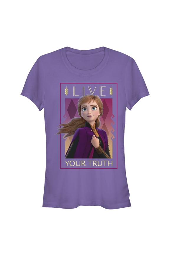 Junior's Frozen 2 Live Your Truth Poster Graphic Tee Purple 2X Large