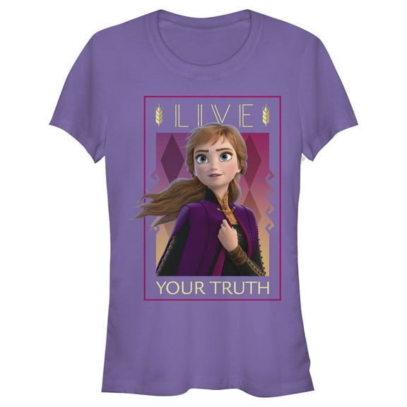 Junior's Frozen 2 Live Your Truth Poster Graphic Tee Purple Small