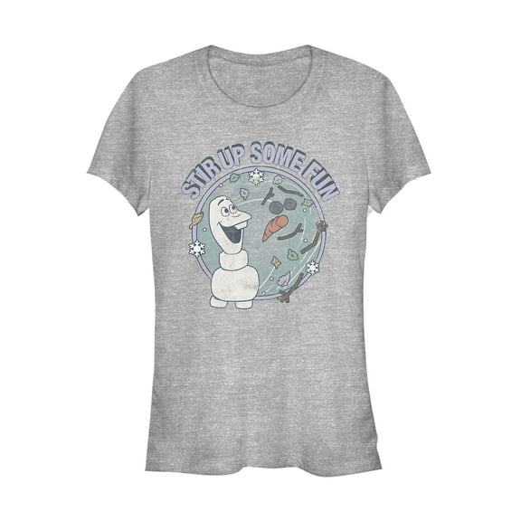 Junior's Frozen 2 Olaf Stir Up Fun Graphic Tee Athletic Heather Small