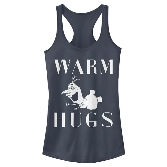 Junior's Frozen 2 Olaf Warm Hugs Racerback Tank Top Indigo 2X Large