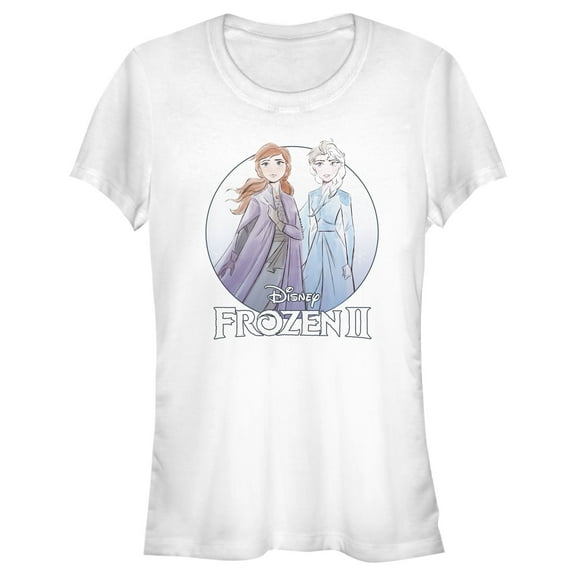 Junior's Frozen 2 Sister Circle Logo  Graphic Tee White 2X Large