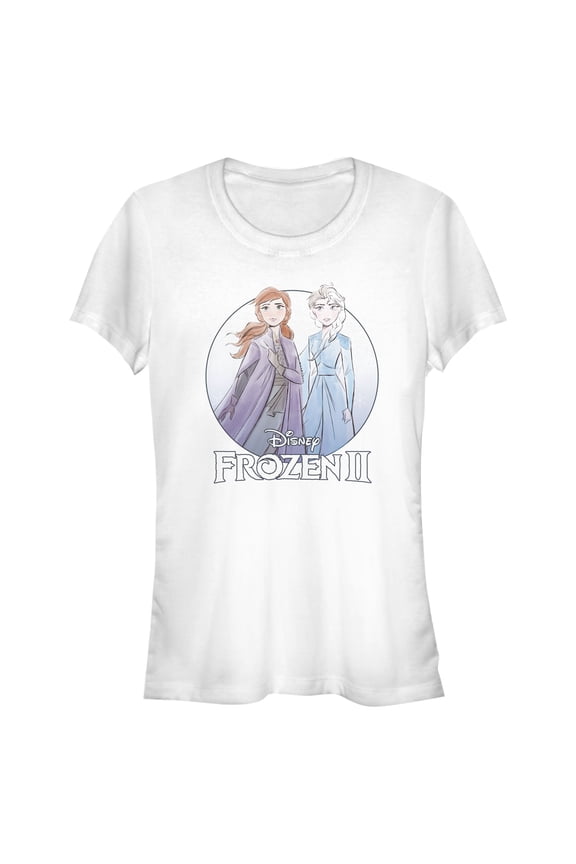 Junior's Frozen 2 Sister Circle Logo Graphic Tee White Small