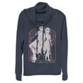 thumbnail image 1 of Junior's Frozen 2 Sister Forest Frame  Cowl Neck Sweatshirt Navy Blue X Small, 1 of 3