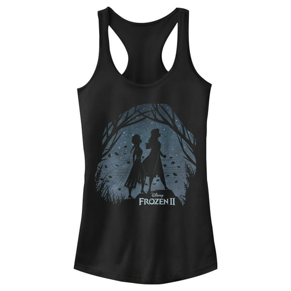 Junior's Frozen 2 Sister Shadows Racerback Tank Top Black Medium