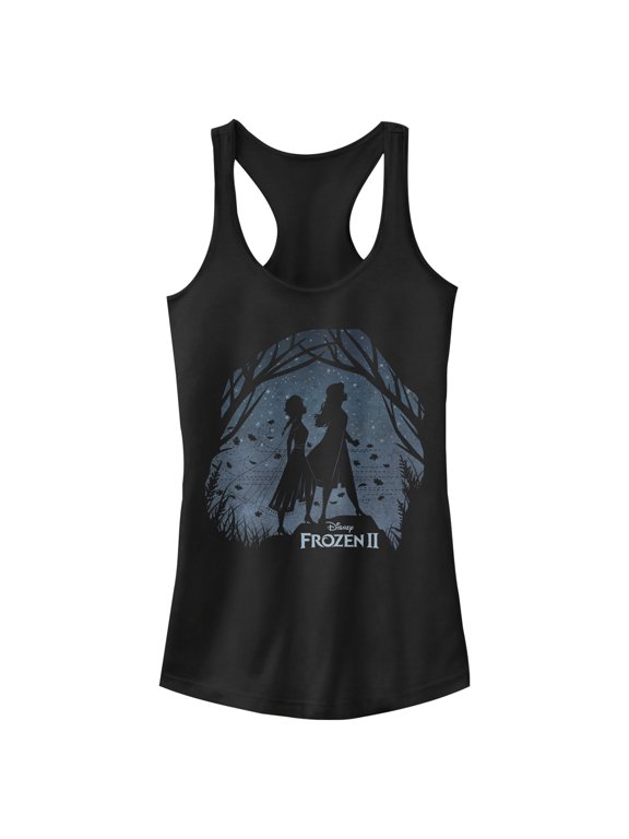 Junior's Frozen 2 Sister Shadows Racerback Tank Top Black X Large