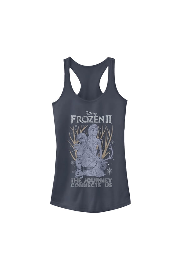Junior's Frozen 2 Vintage Journey Connects  Racerback Tank Top Indigo Large
