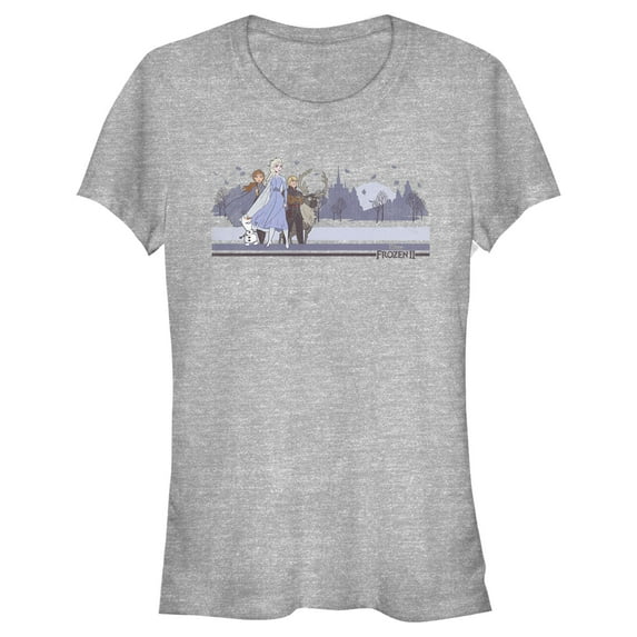 Junior's Frozen 2 Winter Travelers Graphic Tee Athletic Heather Large