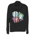 thumbnail image 1 of Junior's Frozen Character Snowflakes  Cowl Neck Sweatshirt Black X Large, 1 of 3