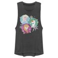 thumbnail image 1 of Junior's Frozen Character Snowflakes  Festival Muscle Graphic Tee Charcoal Small, 1 of 3