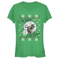 thumbnail image 1 of Junior's Frozen Christmas Warm Wishes Graphic Tee Kelly Green 2X Large, 1 of 2