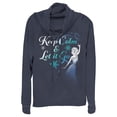 thumbnail image 1 of Junior's Frozen Elsa Keep Calm  Cowl Neck Sweatshirt Navy Blue Large, 1 of 3