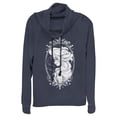 thumbnail image 1 of Junior's Frozen Elsa Snow Queen Frame Cowl Neck Sweatshirt Navy Blue 4X Large, 1 of 3