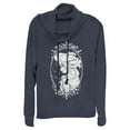 thumbnail image 1 of Junior's Frozen Elsa Snow Queen Frame  Cowl Neck Sweatshirt Navy Blue Medium, 1 of 3