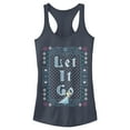 thumbnail image 1 of Junior's Frozen Let Go Knit Pattern  Racerback Tank Top Indigo Medium, 1 of 3