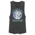 thumbnail image 1 of Junior's Frozen Olaf Build Snowman  Festival Muscle Graphic Tee Charcoal Small, 1 of 3
