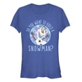 thumbnail image 1 of Junior's Frozen Olaf Build Snowman  Graphic Tee Royal Blue Medium, 1 of 2