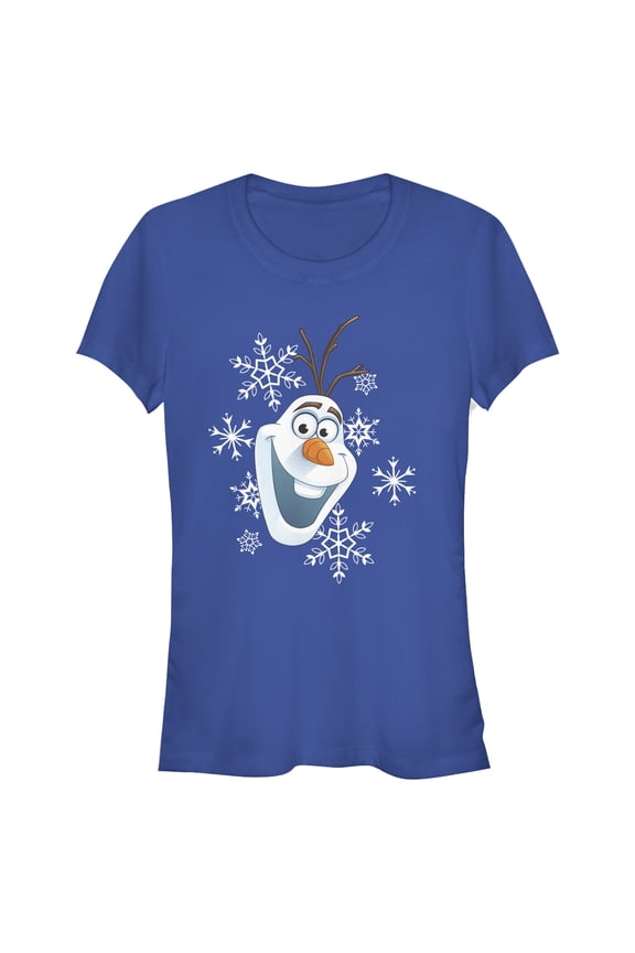 Junior's Frozen Olaf Smile Graphic Tee Royal Blue Medium