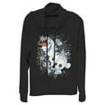 thumbnail image 1 of Junior's Frozen Olaf Snowflake Storm  Cowl Neck Sweatshirt Black Small, 1 of 3