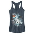 thumbnail image 1 of Junior's Frozen Olaf Snowflake Storm  Racerback Tank Top Indigo X Large, 1 of 3