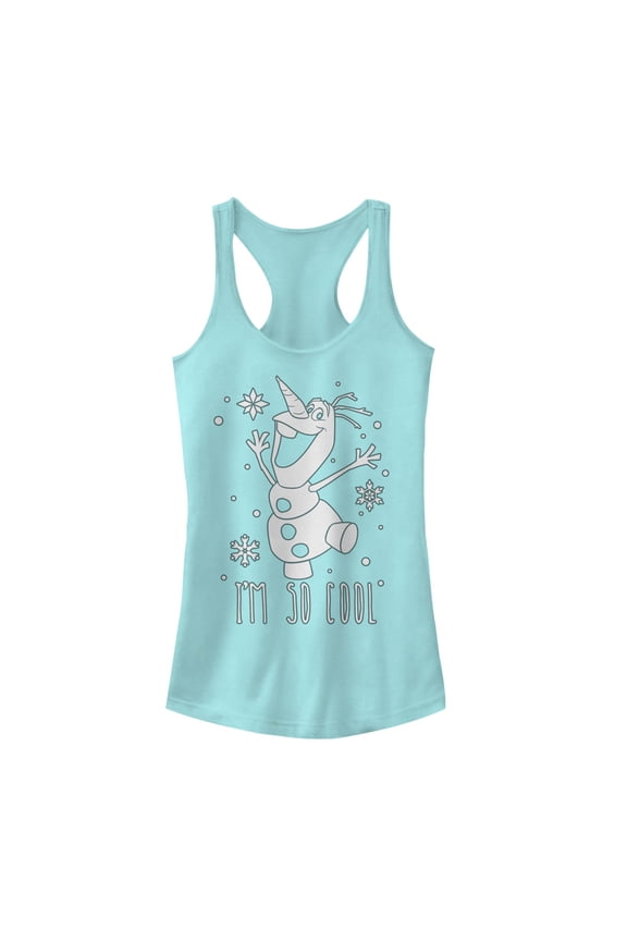 Junior's Frozen Olaf So Cool Racerback Tank Top Cancun Small