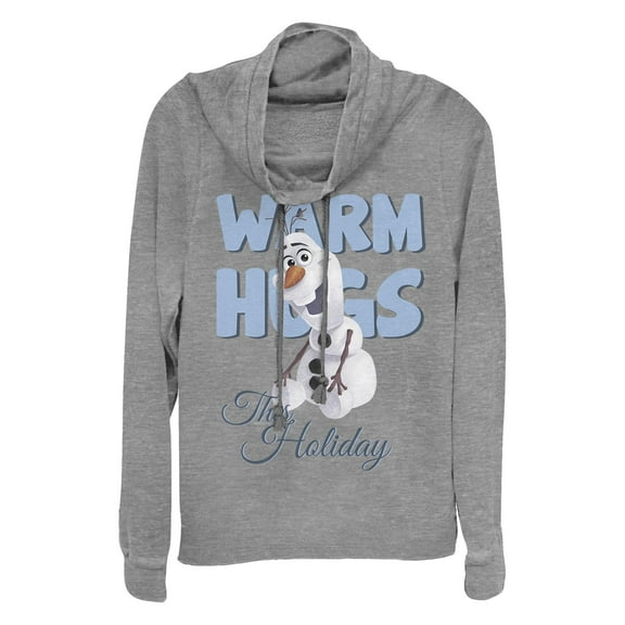 Junior's Frozen Olaf Warm Hugs  Cowl Neck Sweatshirt