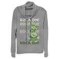 thumbnail image 1 of Junior's Frozen Rock On Trolls  Cowl Neck Sweatshirt Gray Heather 4X Large, 1 of 3
