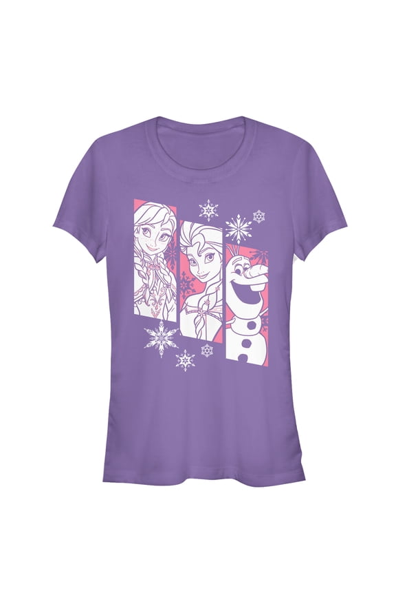 Junior's Frozen Trio Graphic Tee Purple Medium
