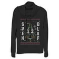 thumbnail image 1 of Junior's Frozen Ugly Christmas Besties  Cowl Neck Sweatshirt Black X Large, 1 of 3