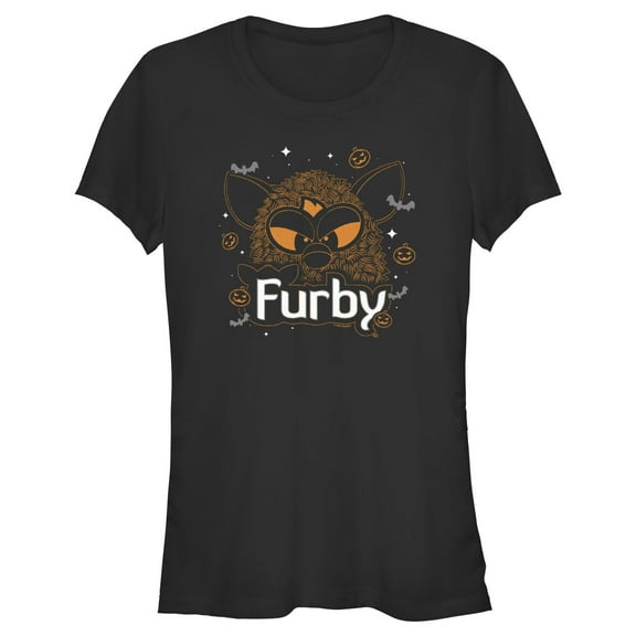 Junior's Furby Halloween Sketch  Graphic T-Shirt