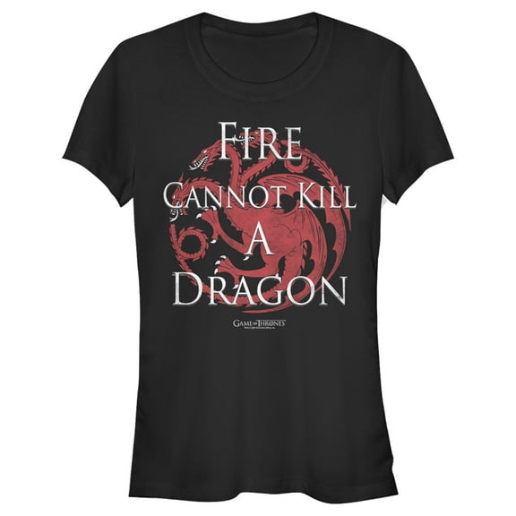 Junior's Game of Thrones Cannot Kill A Dragon  Graphic Tee Black Large