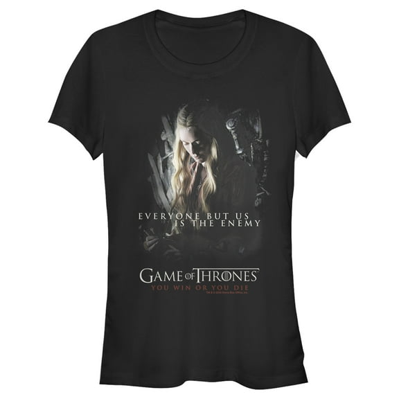 Junior's Game of Thrones Cersei Enemy  Graphic Tee Black 2X Large