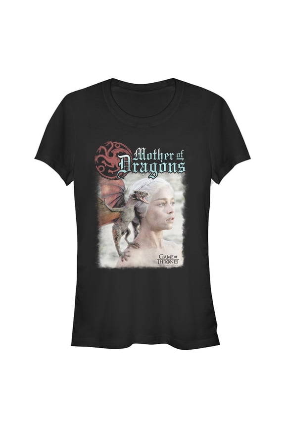 Junior's Game of Thrones Daenerys Mother of Dragons Graphic Tee Black Medium