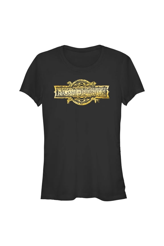Junior's Game of Thrones Golden Logo Graphic Tee Black Small