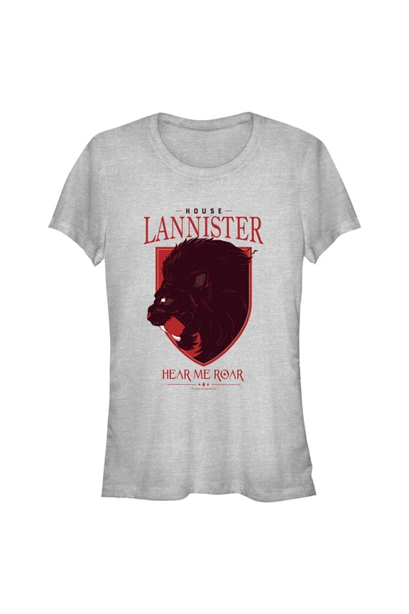 Junior's Game of Thrones House Lannister Lion Crest Graphic Tee Athletic Heather Large