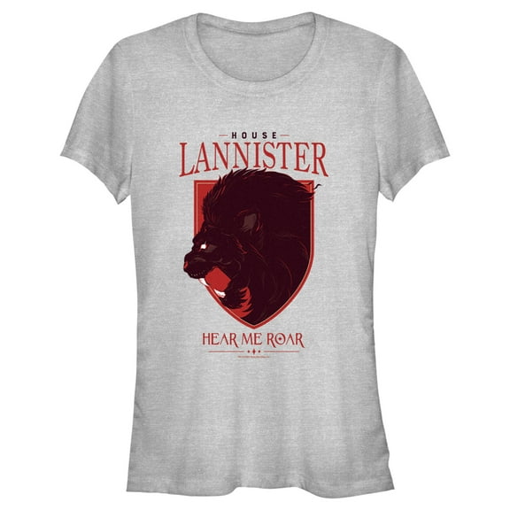 Junior's Game of Thrones House Lannister Lion Crest  Graphic Tee Athletic Heather Medium