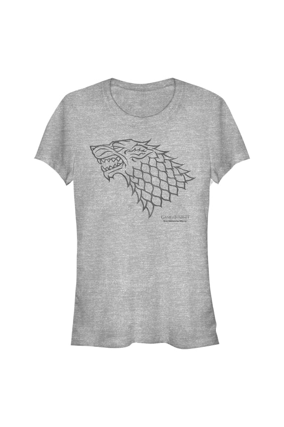 Junior's Game of Thrones House Stark Direwolf  Graphic Tee Athletic Heather X Large