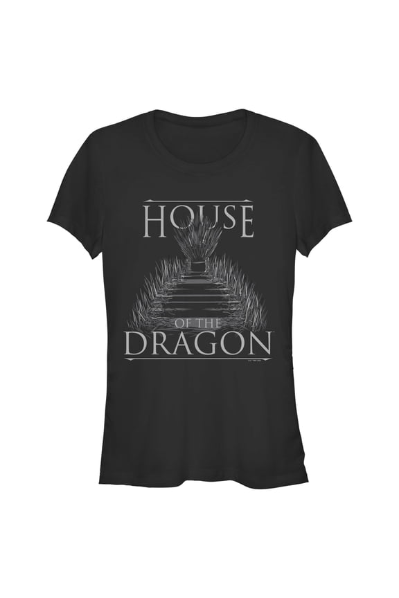 Junior's Game of Thrones: House of the Dragon Iron Throne Logo Graphic Tee Black 2X Large