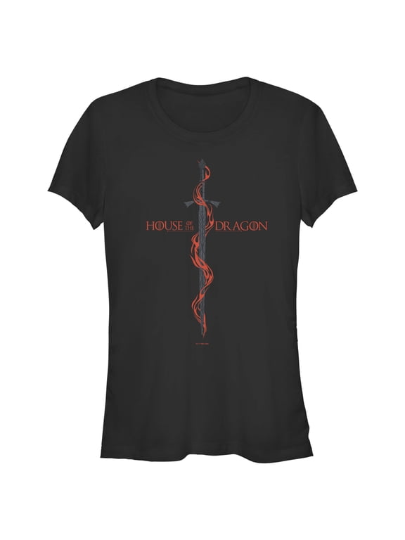 Junior's Game of Thrones: House of the Dragon Red Sword Logo Graphic Tee Black 2X Large