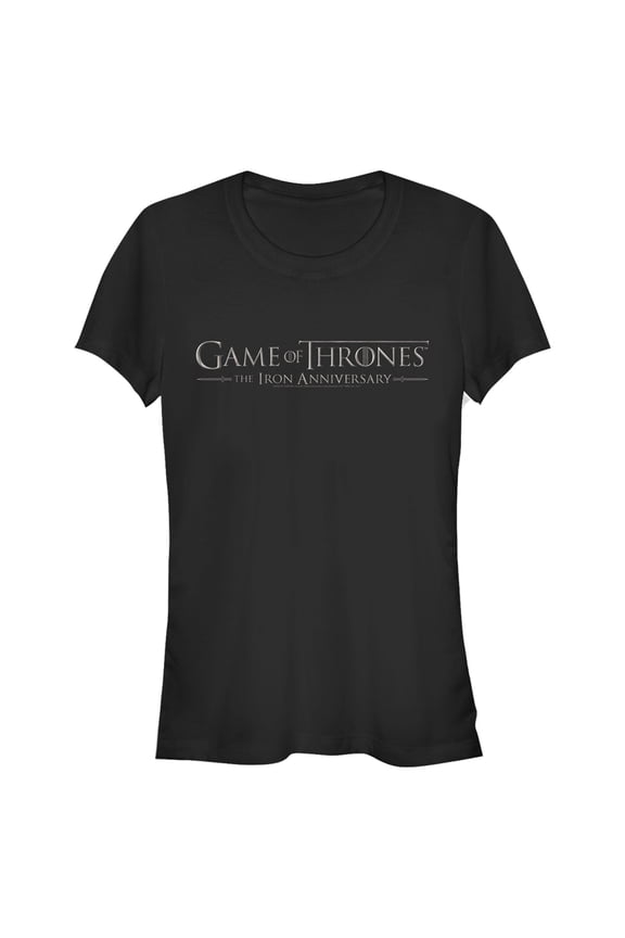 Junior's Game of Thrones Iron Anniversary Small Metal Logo Graphic Tee Black 2X Large
