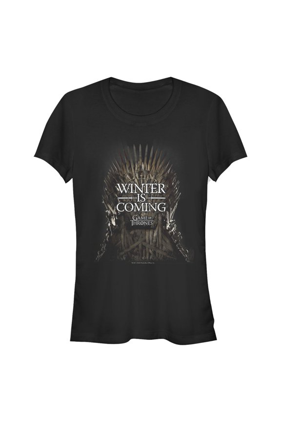 Junior's Game of Thrones Iron Throne is Coming Graphic Tee Black Large